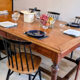Large pitch pine table 230×140 – Early 20th century, warm and charming