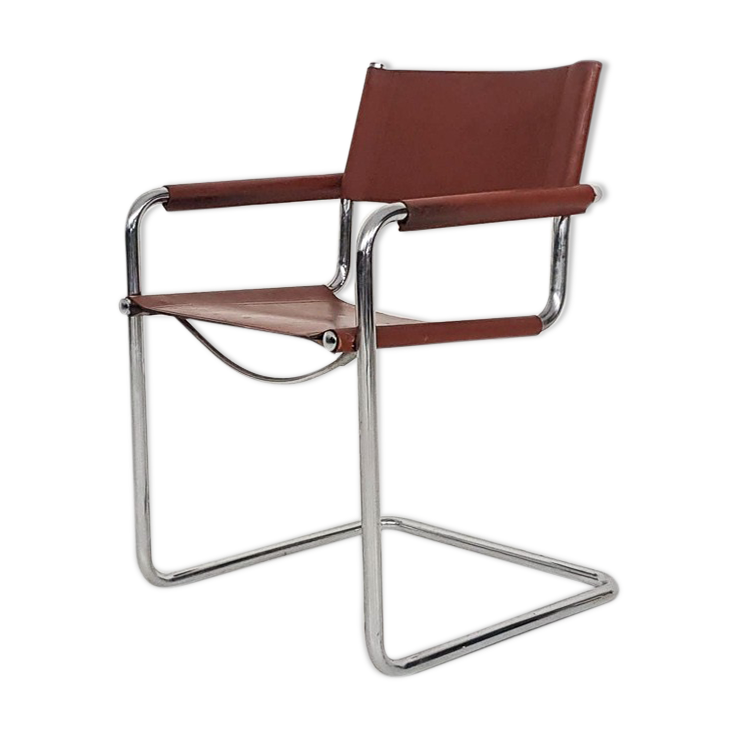 Tubular dining chair with arm rests, 1970's