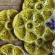 Set of 6 vintage green ceramic oyster plates - Gien
