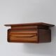Pair of 1950s Italian Wall-Mounted Wooden Nightstands with Single Drawer