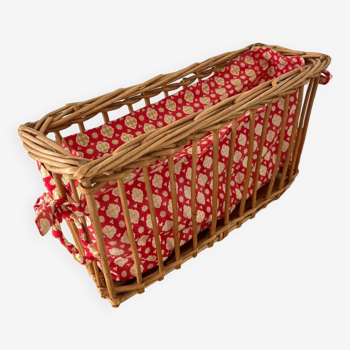 Panier à pain ou bouteille en rotin vintage