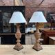 Paire de Lampes piètement bois