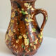 Studio ceramic pitcher with sprayed glazes – circa 1960-70