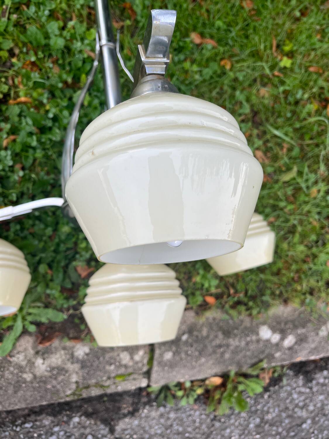 Art Deco 4-flame chandelier