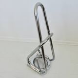 Chrome metal umbrella stand, space age, modernist, futuristic, 70's