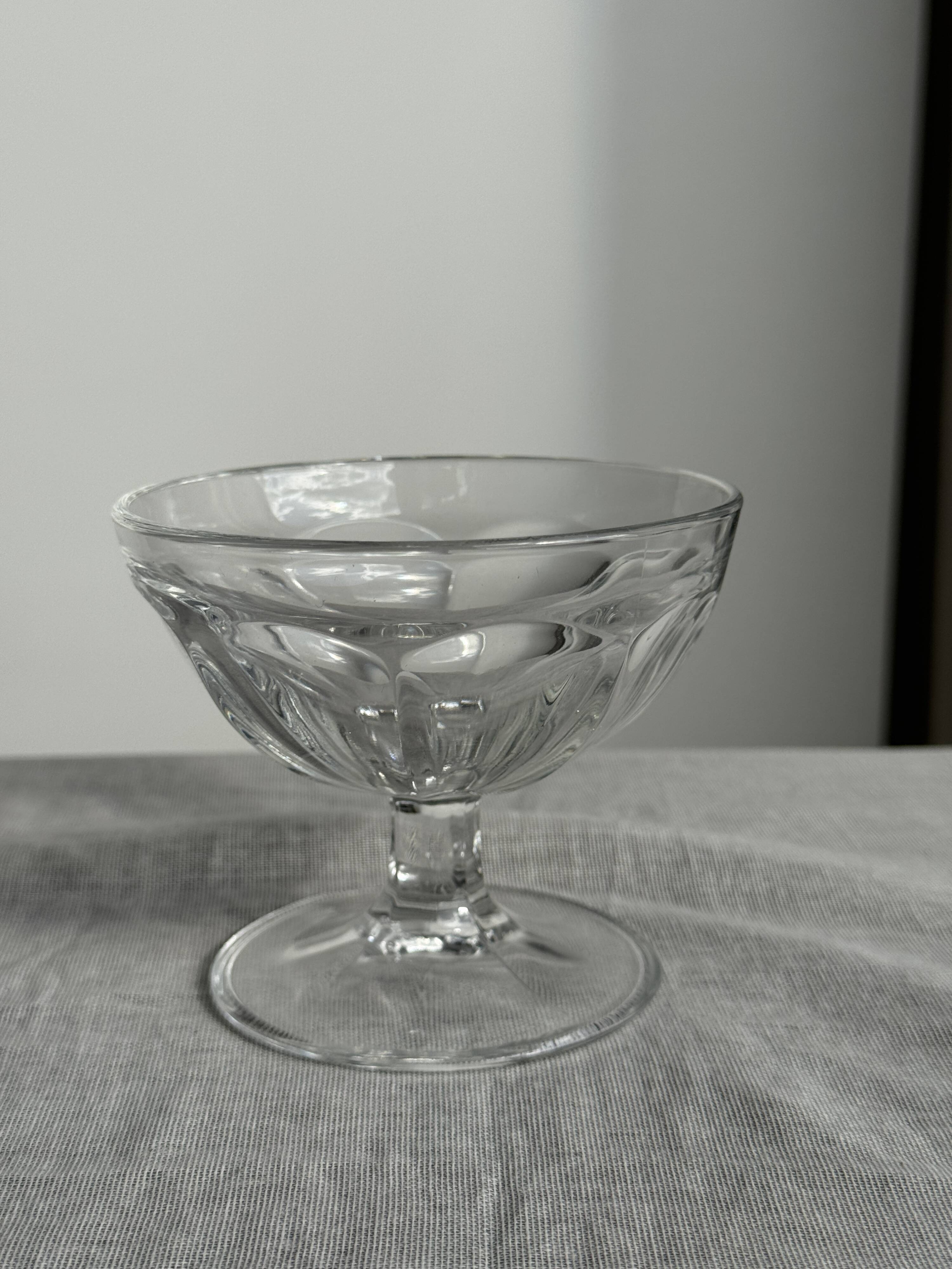 Set of 10 small vintage glass ice cream bowls.