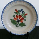 Earthenware plate with polychrome floral decoration XIXth