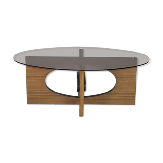 Vintage coffee table 70s plexiglas and formica 1970 smoked plexi