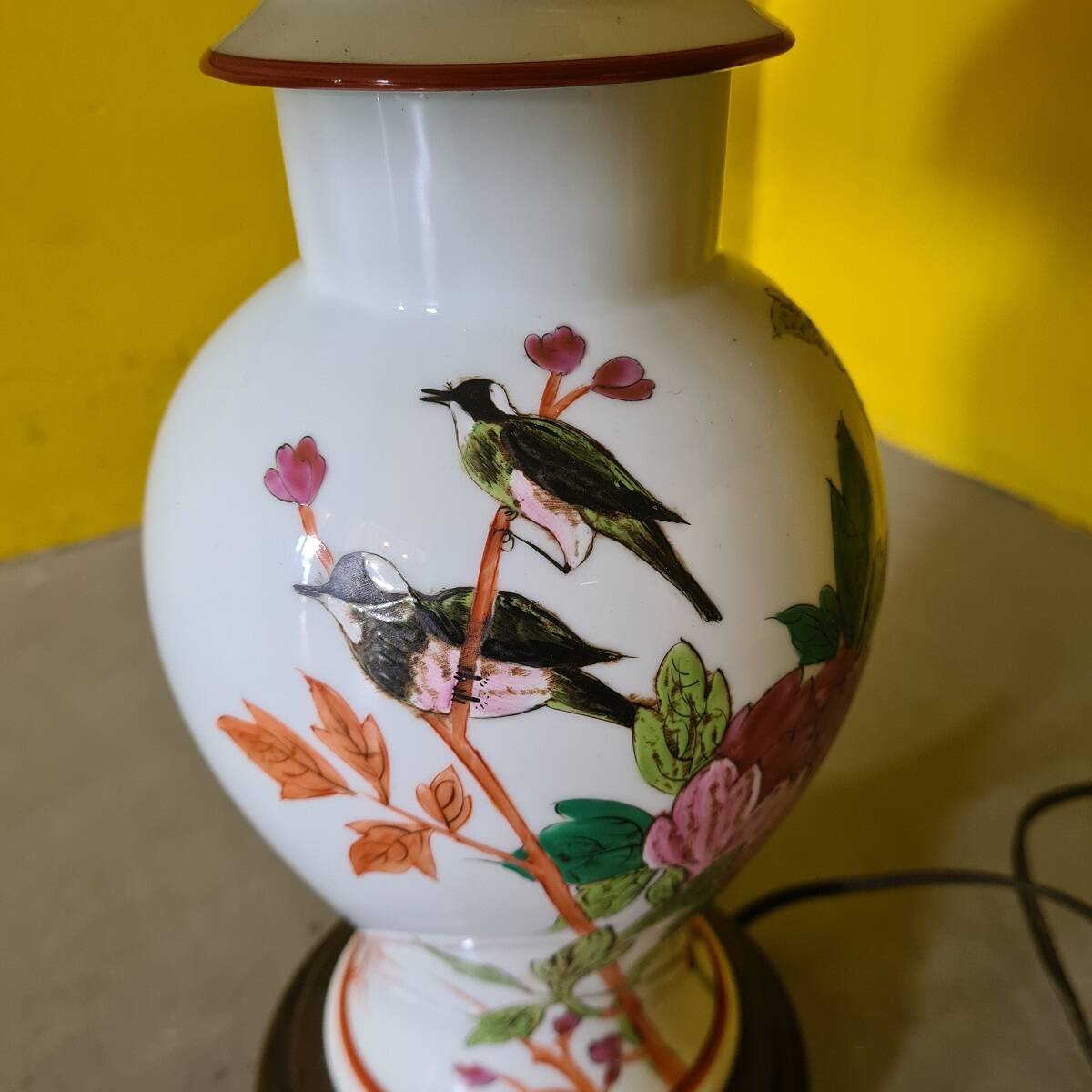 French Porcelain Table Lamp D'art De Rodez, from the 1980s