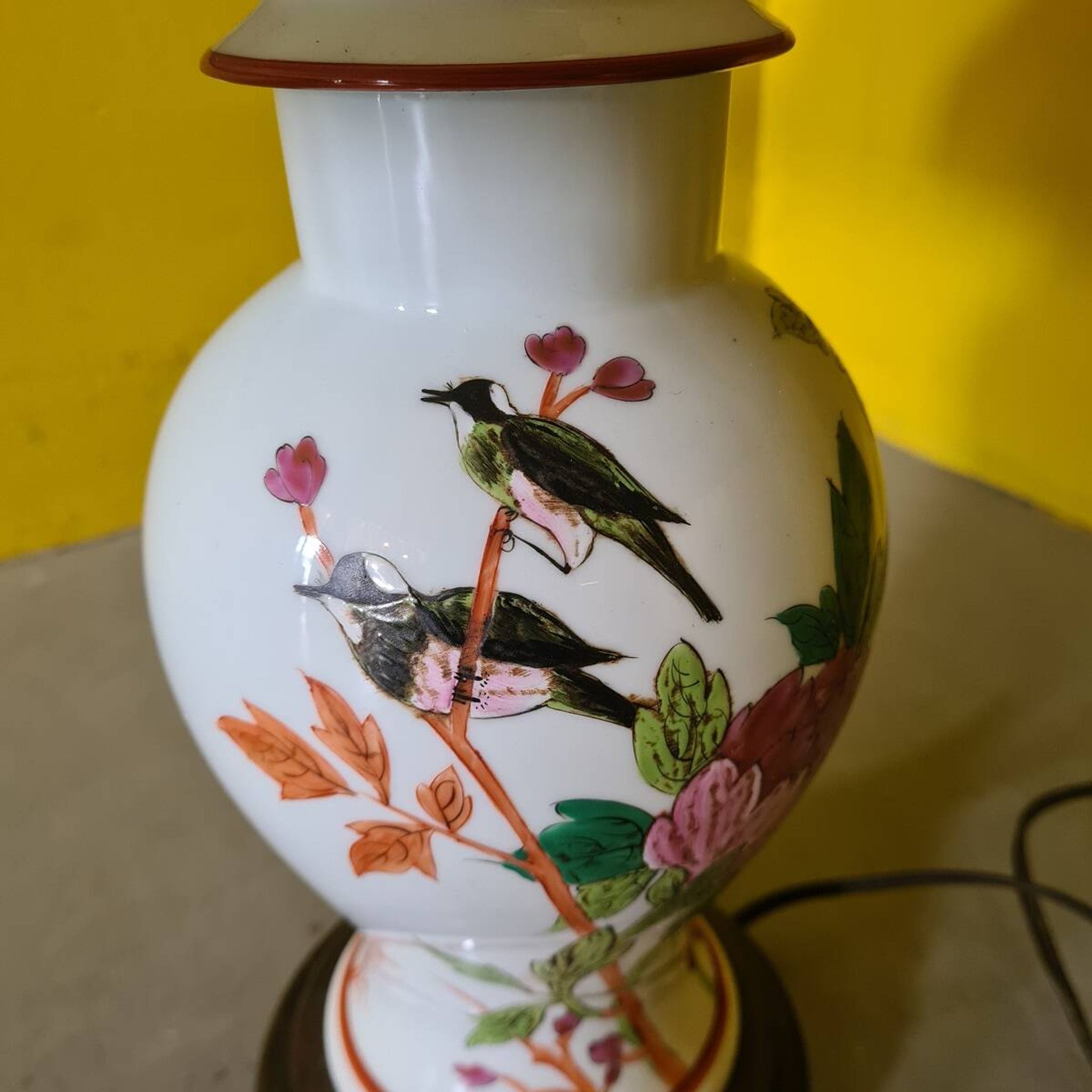 French Porcelain Table Lamp D'art De Rodez, from the 1980s