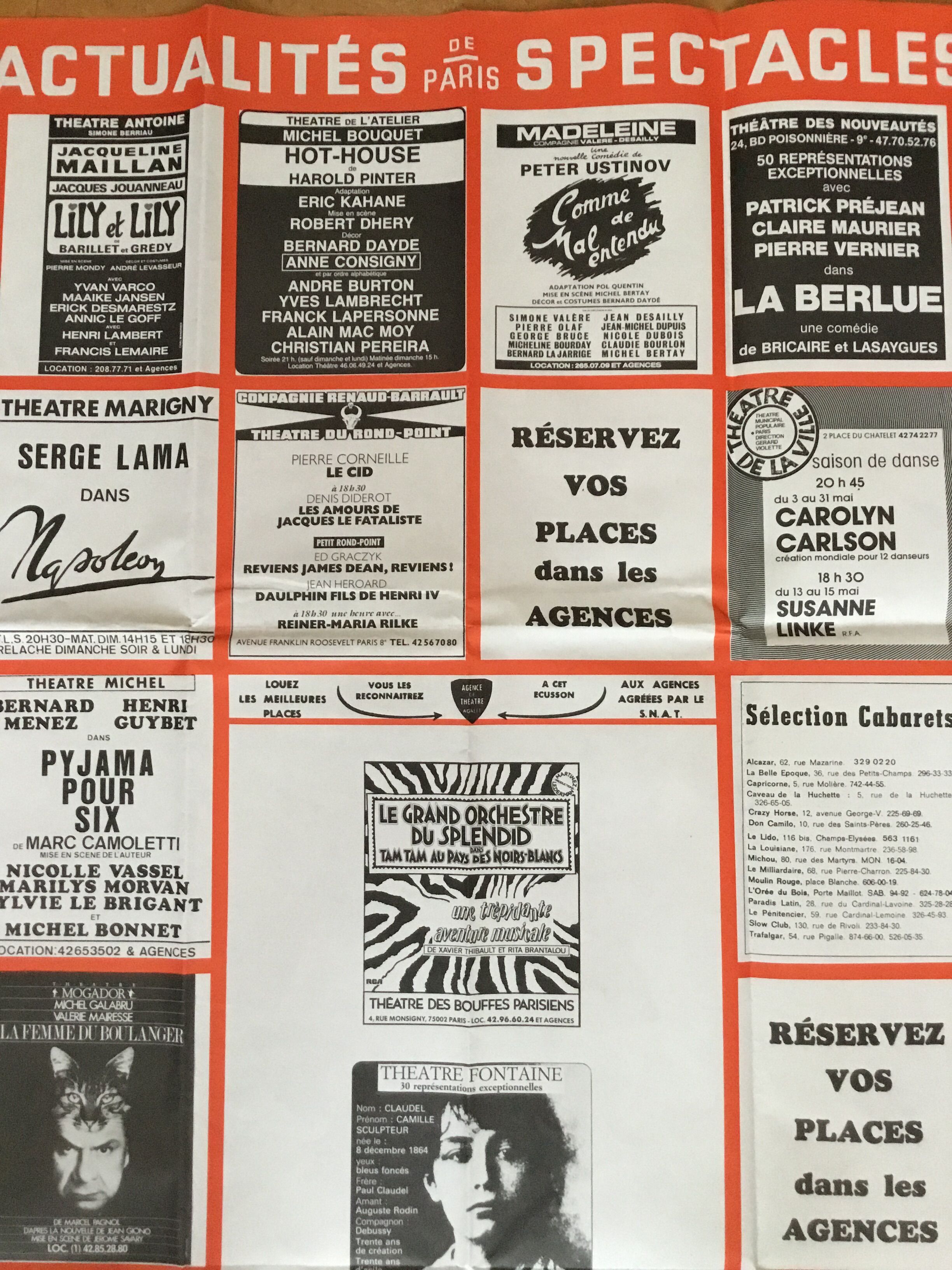 Vintage poster of Parisian shows