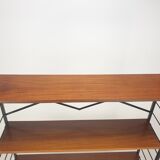 Italian free standing teak shelving unit, 1950