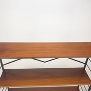 Italian free standing teak shelving unit, 1950