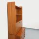 Vintage teak secretary bookcase with storage chest.