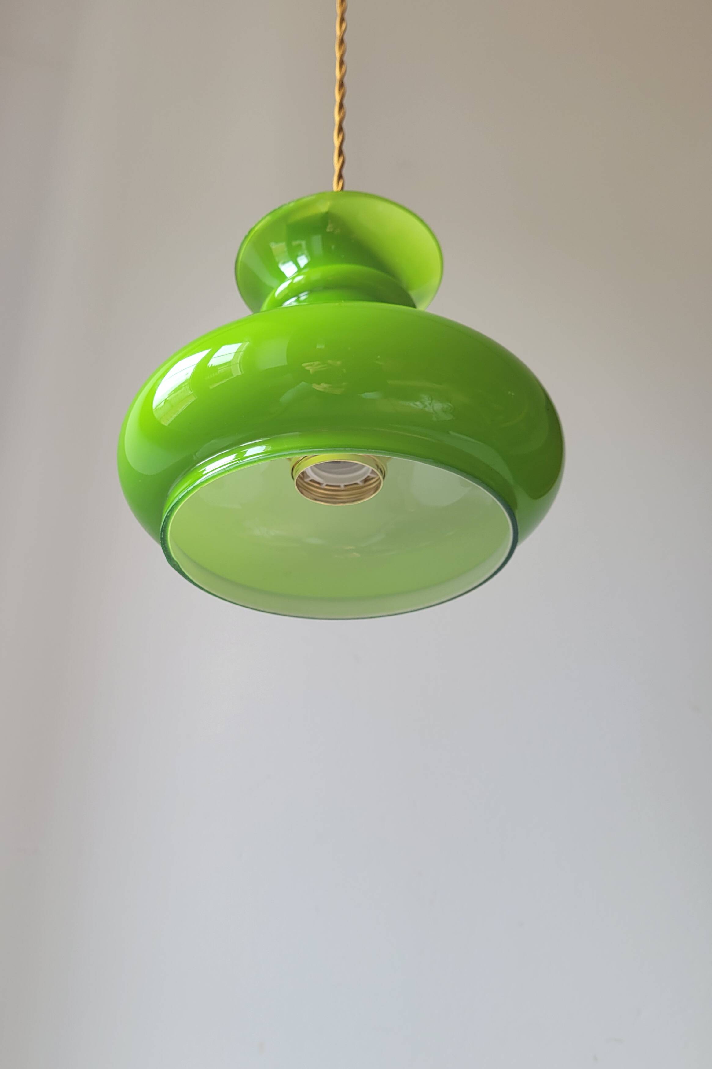 Green opaline pendant light