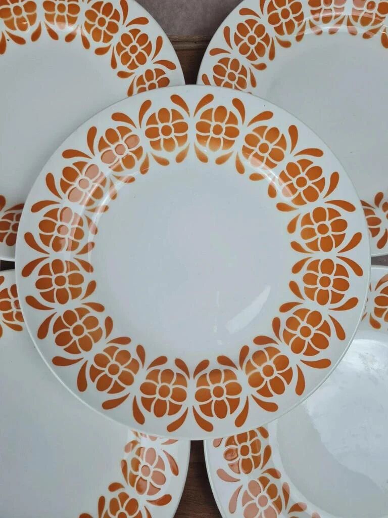 Set of 6 semi-deep plates Sarreguemines