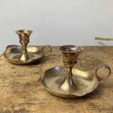 Bougeoirs à main en laiton