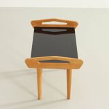 French side table in oak with large handles, 1950s.