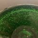 Cendrier Biot en verre vert avec pilon écrase cigares 1960