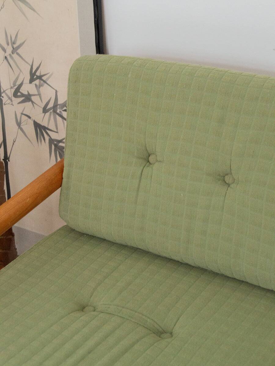 Canapé banquette 2 places verte , Europe de l'est