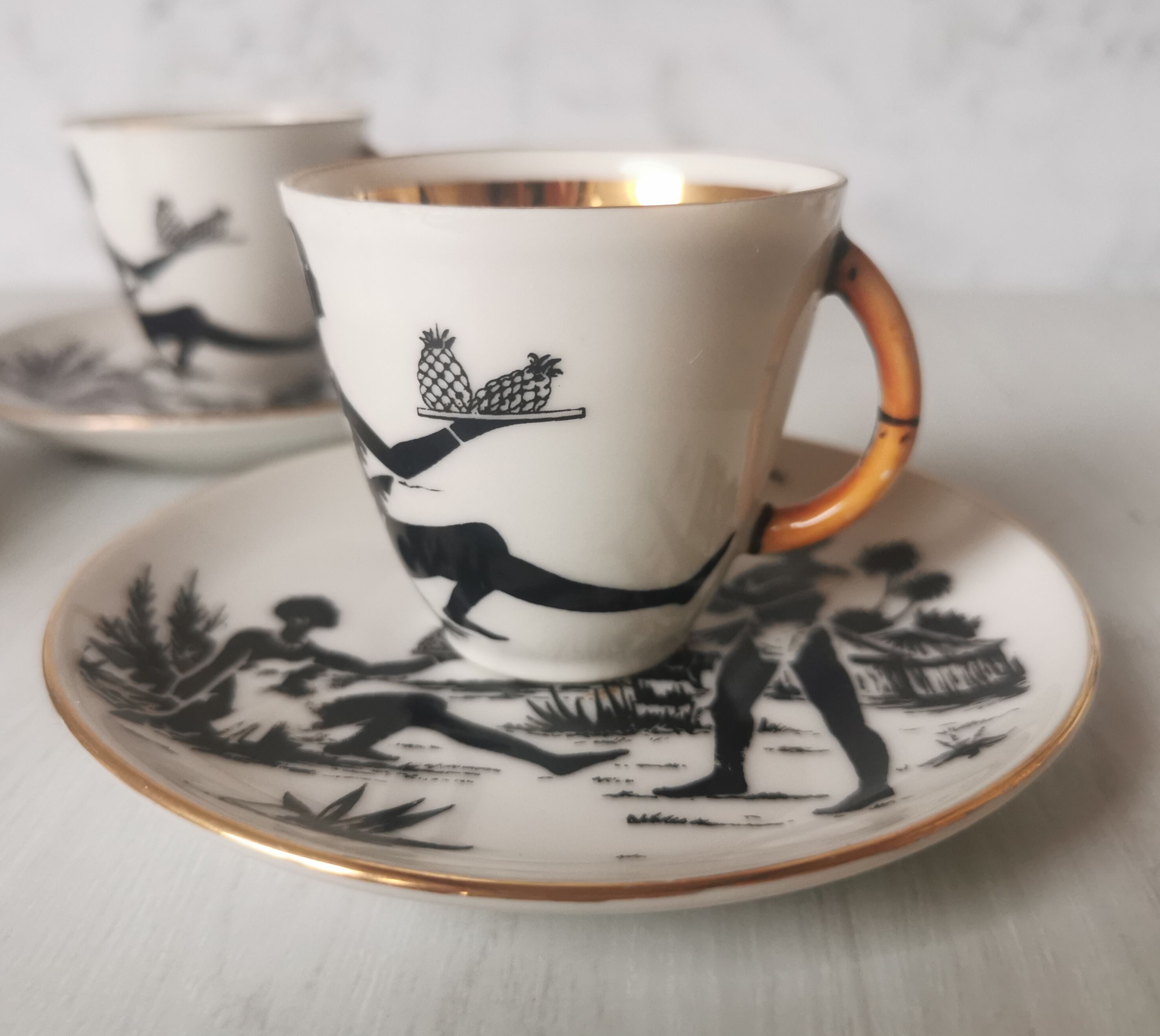 Coffee service African porcelain décor from Limoges