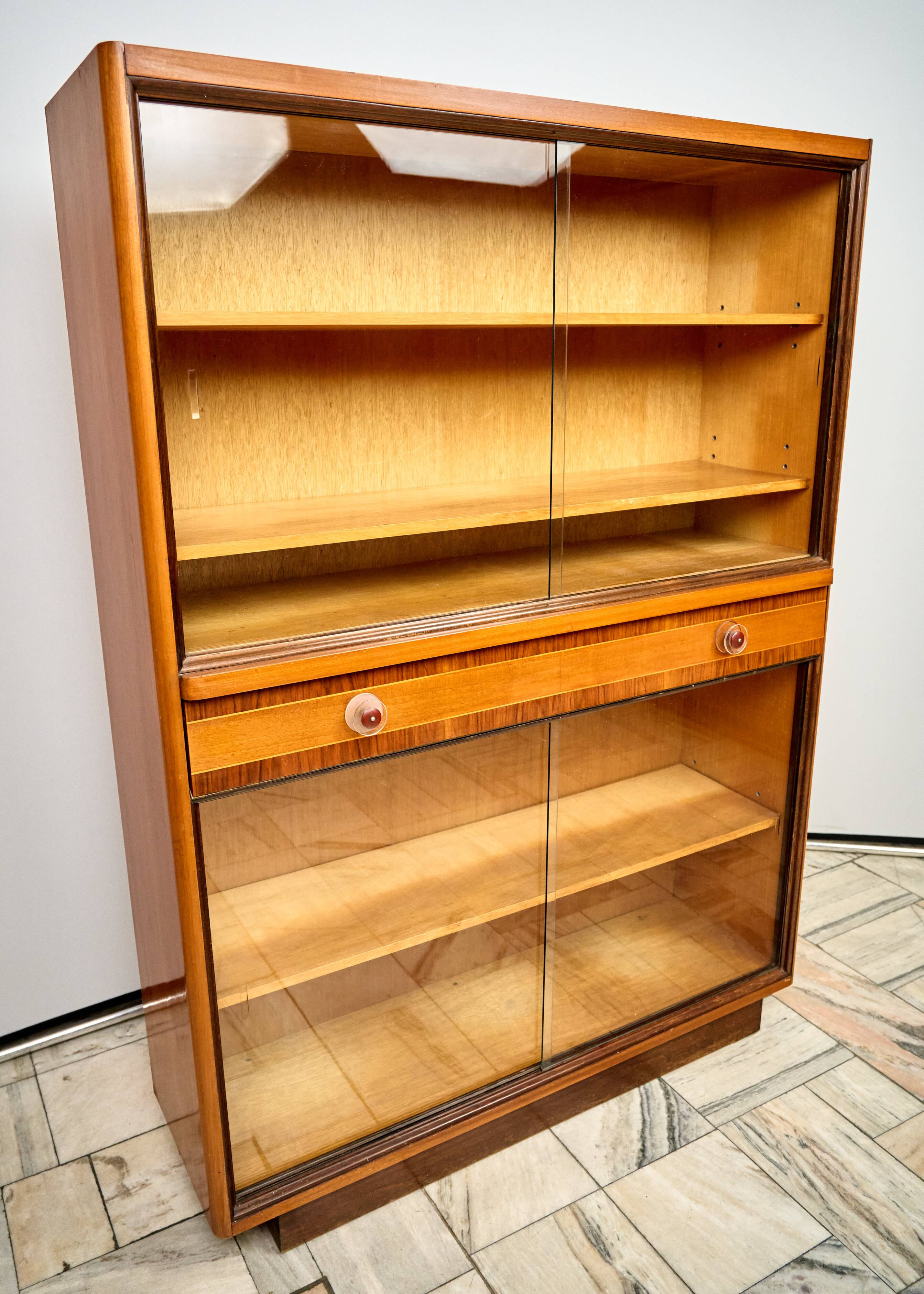 Art Deco Bookshelf, 1960s, Czechoslovakia