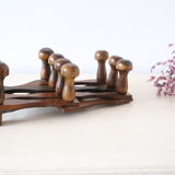 Vintage coat rack, wood, accordion