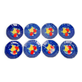 Vintage Hand-Painted Porcelain Fruit Plates, China, 1950s, Set of 8