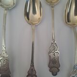 6 small numbered silver teaspoons, Minerva hallmark.