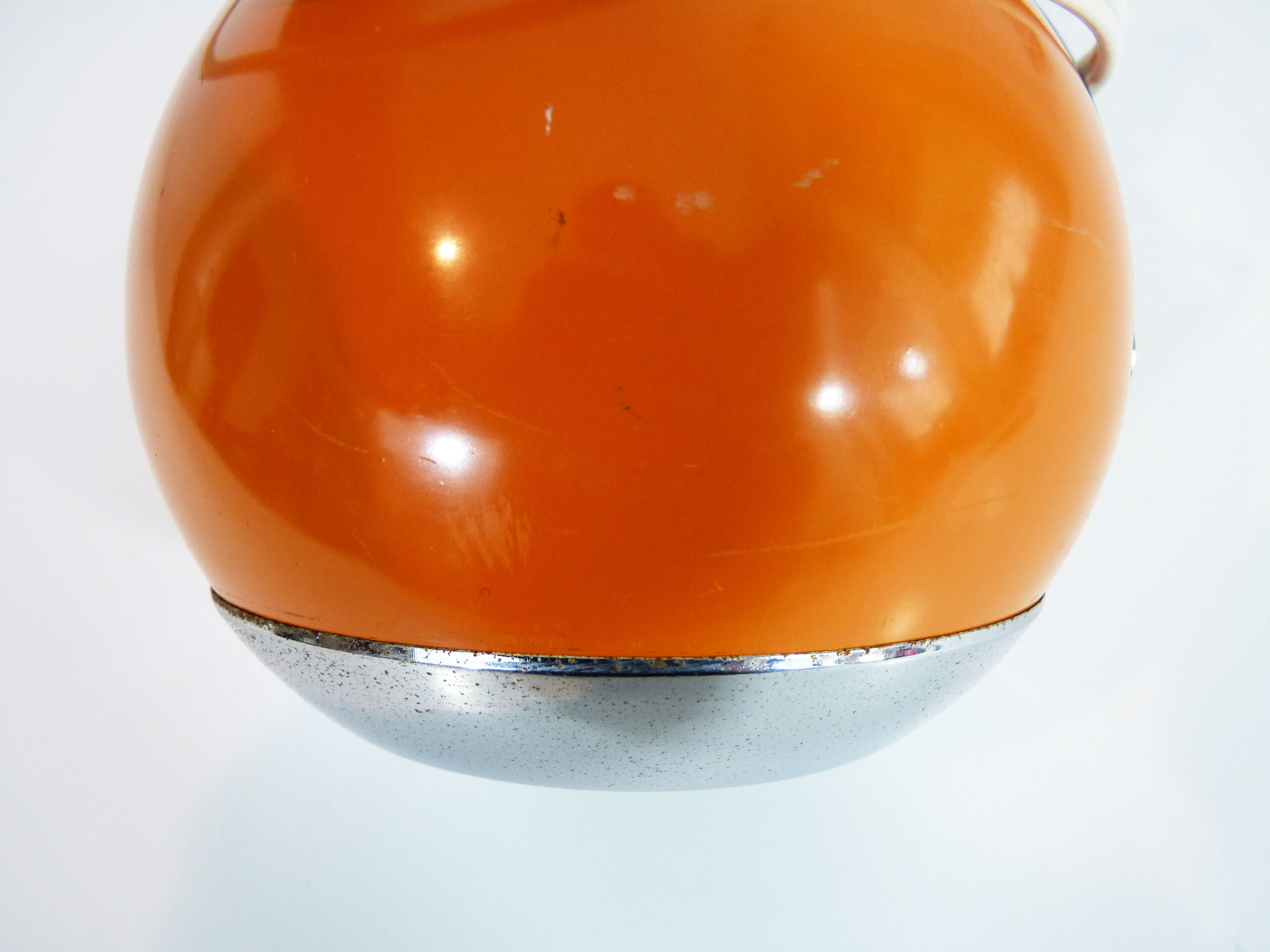 Orange eyeball desk lamp, orientable globe. Year 60 70