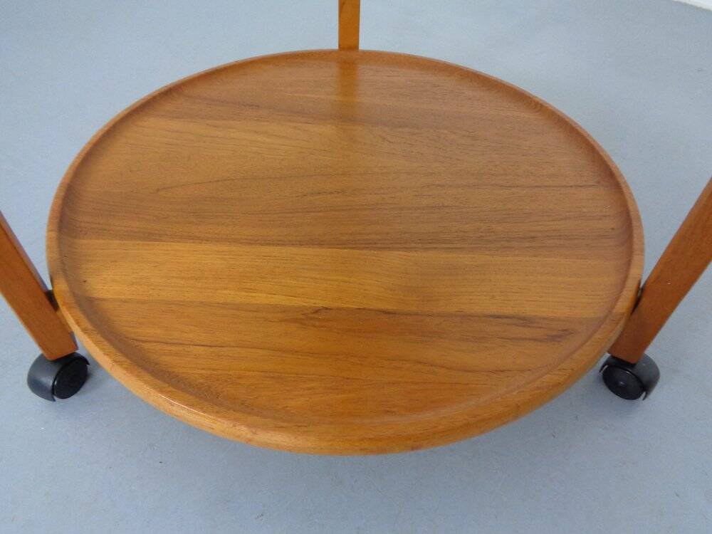 Danish Teak Bar Cart with Removable Tray, 1960s