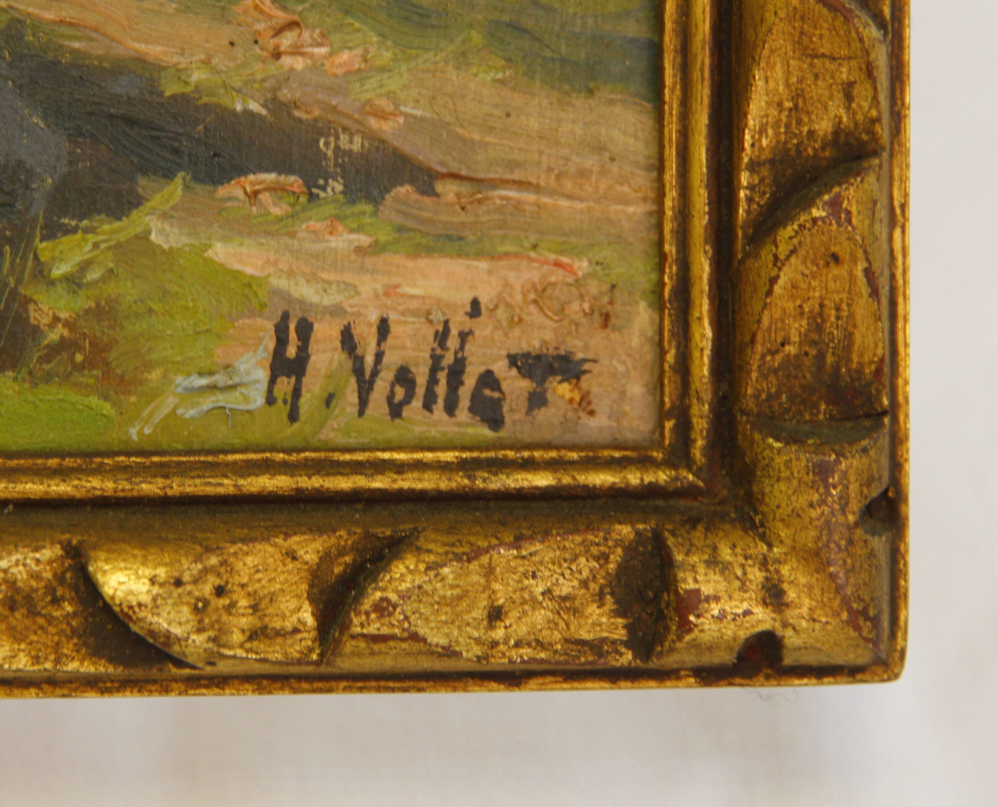 Huile sur panneau signée Henry Vollet