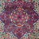 Antique tribal rug 332x240 cm wool oriental hand made carpet pink, purple, green