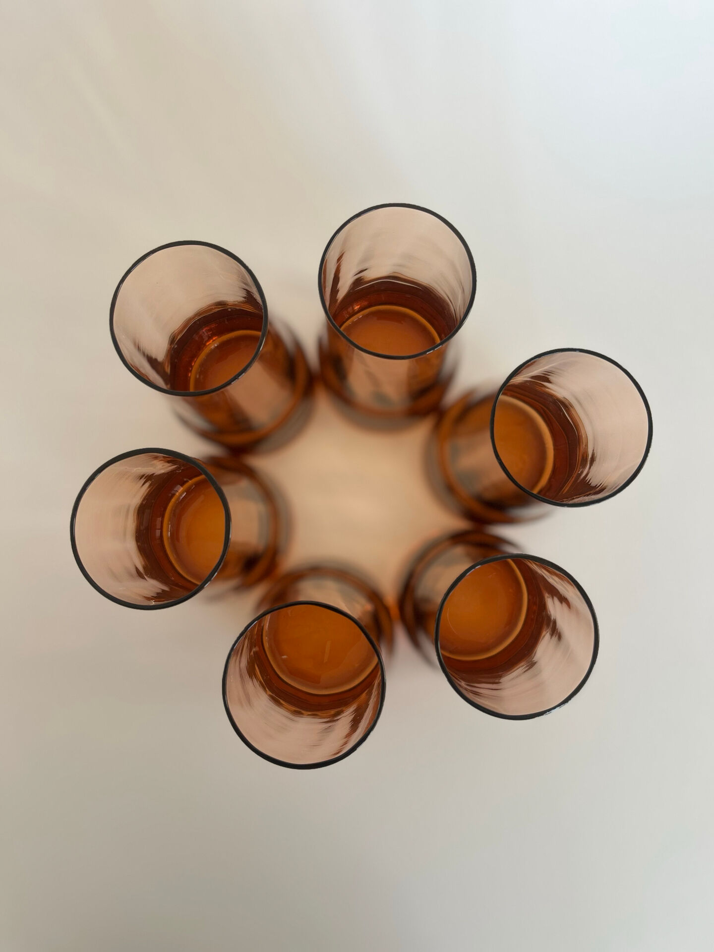 Set de 6 verres ambrés
