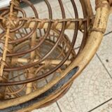 Vintage rattan bar server