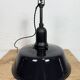 Industrial Black Enamel Factory Lamp with Porcelain Top, 1950s