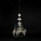 Antique glass chandelier with 6 lights from the 19th century.