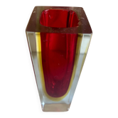 Petit vase rouge en verre de Murano