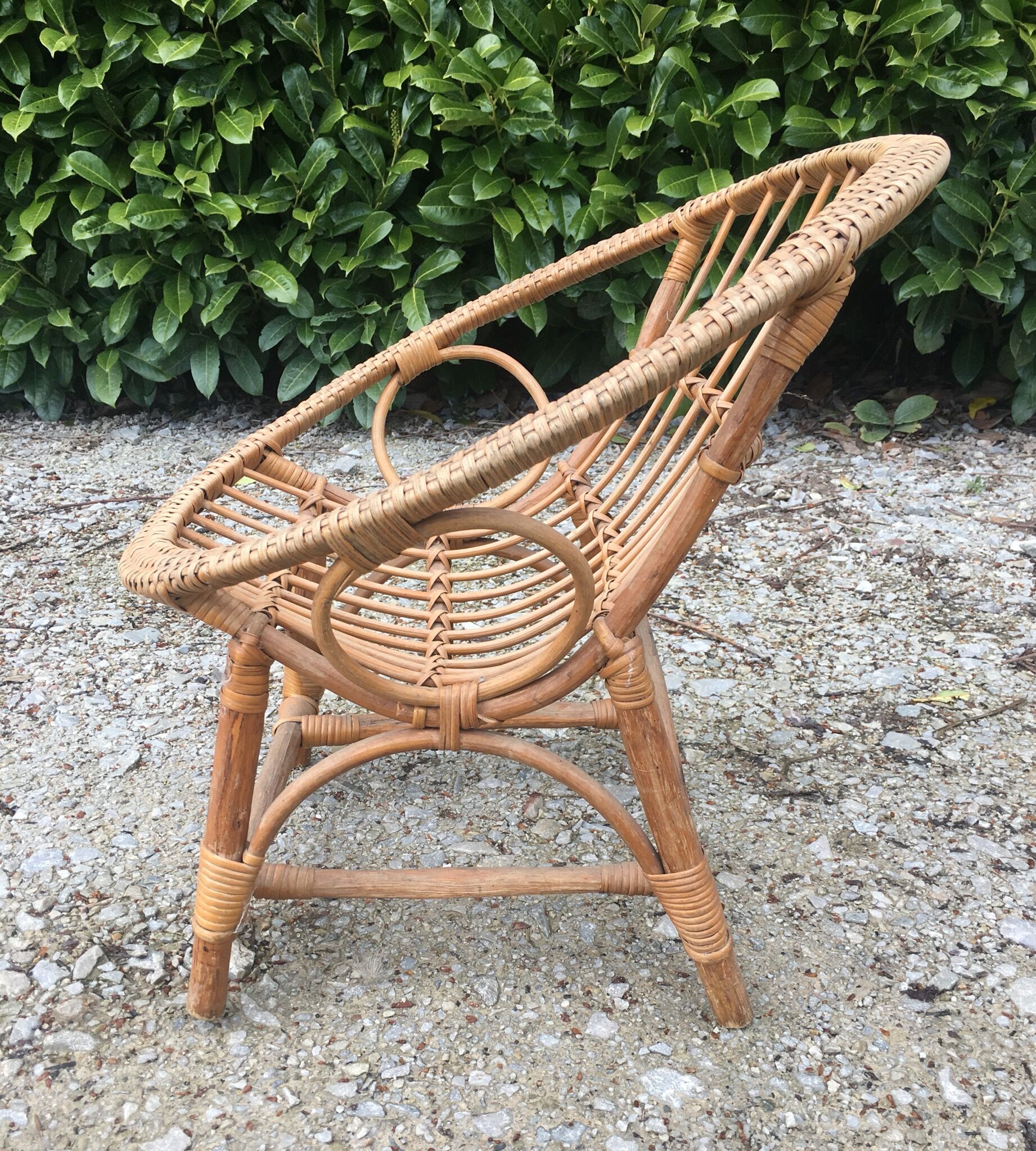 Child rattan wicker armhair