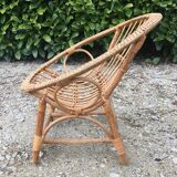 Child rattan wicker armhair