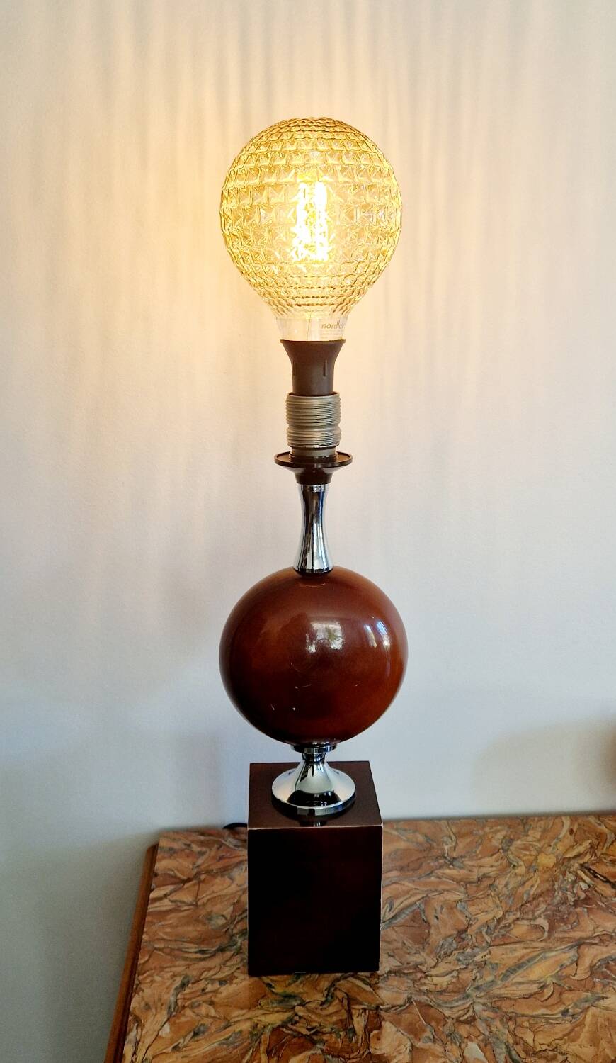 Barbier house lamp - Lacquered and chrome-plated metal - 1970s