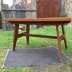 Table vintage René Gabriel pieds compas en chêne d’époque reconstruction