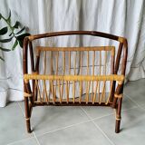 Bamboo and rattan magazine rack