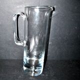 Vintage water pitcher in bubble blown glass - pitcher jug verrerie krosno poland