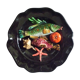 Decorative plate slurry style Vallauris theme fish