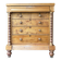 Support furniture, 6-drawer chest in turned pitch pine.