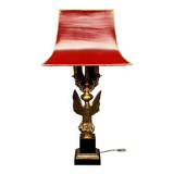 Large lamp with a bronze eagle figure.