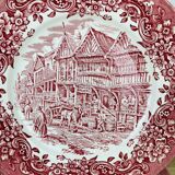 6 assiettes terre de fer rouges Royal Tudor modèle 17th century England ironstone