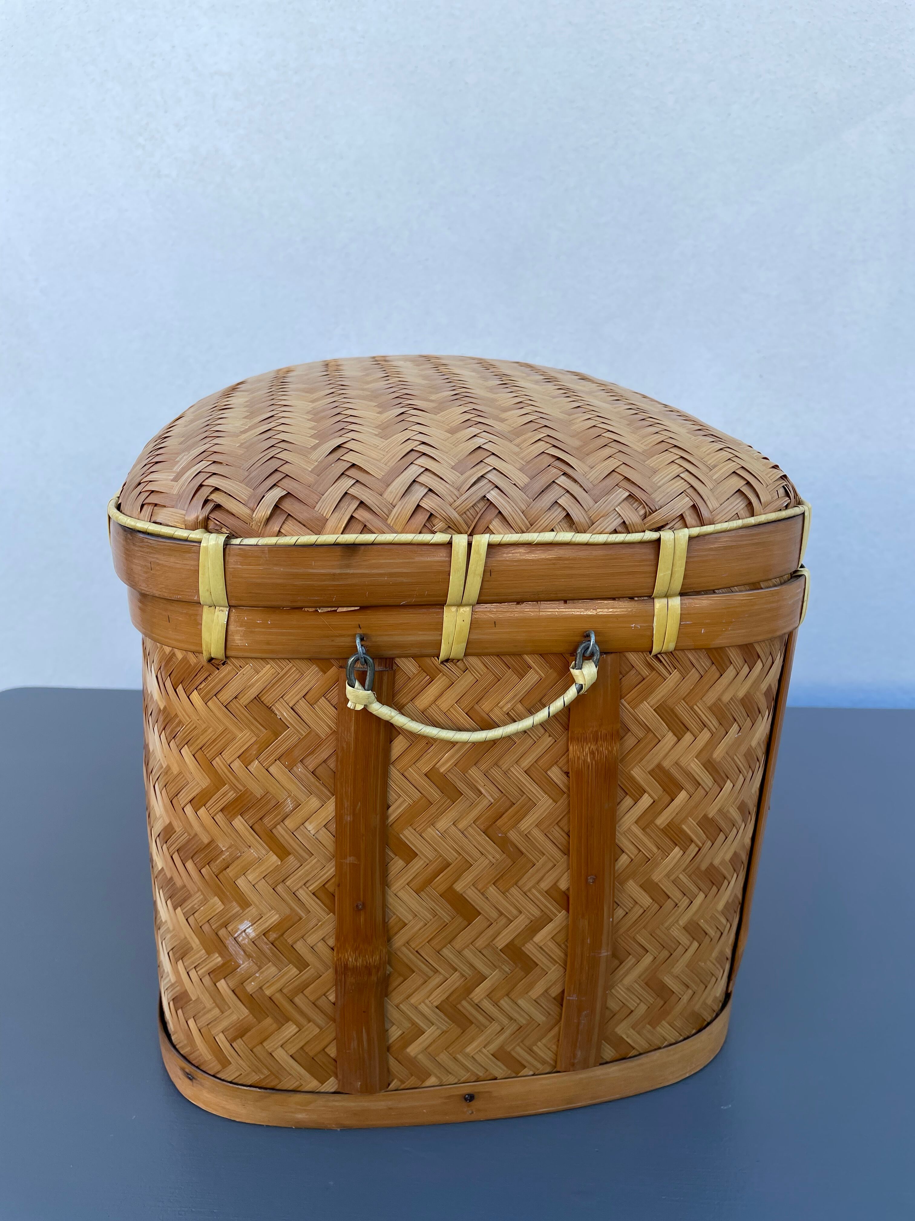 Woven rattan trunk