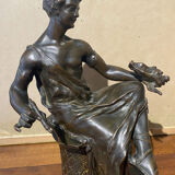 Bronze ancien allégorie des "Arts" sculpture